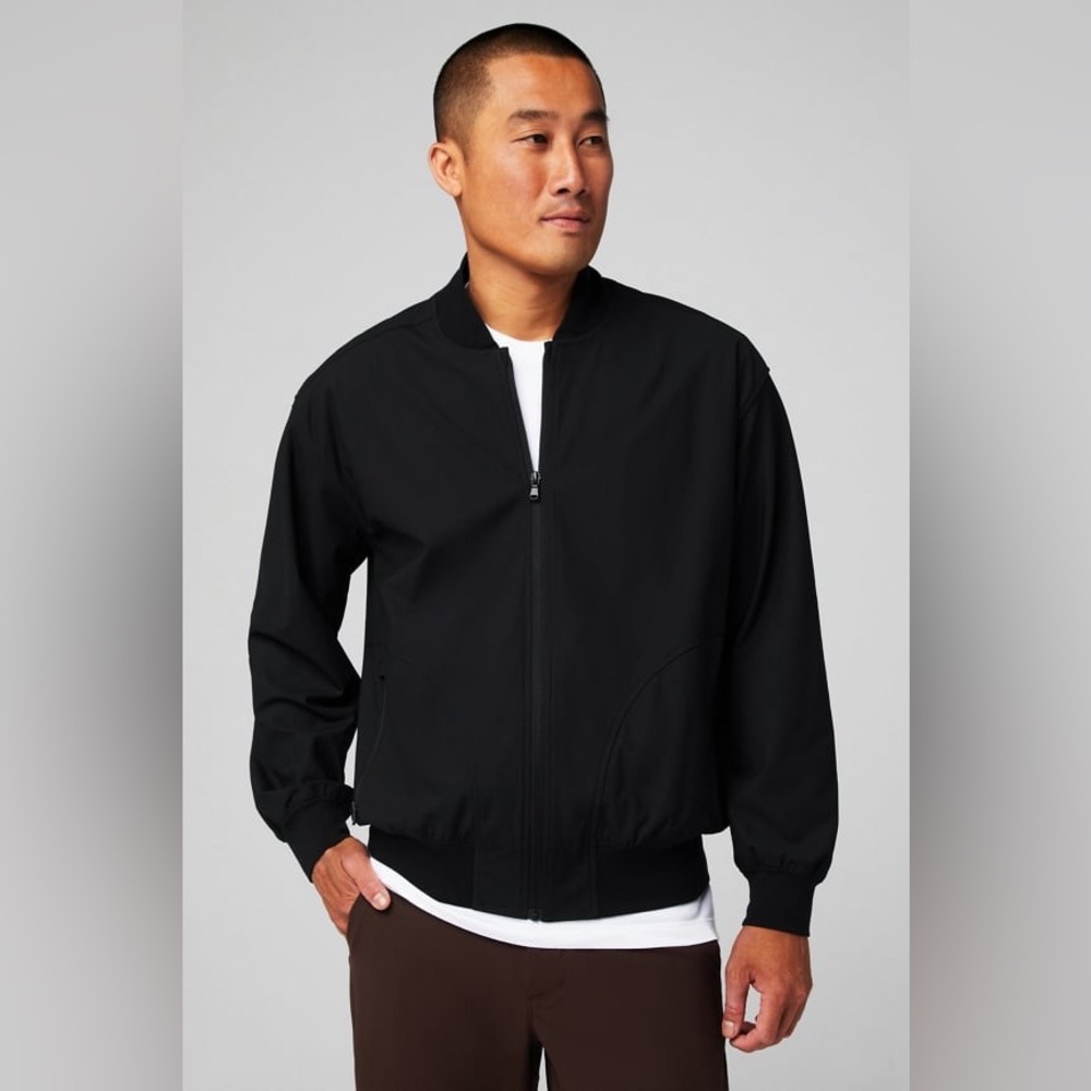 Fabletics Men's The Don Everyday Black Bomber Jacket